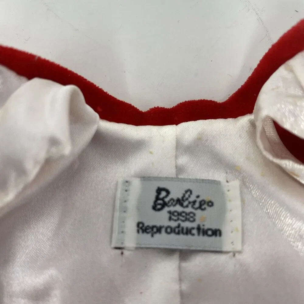 Vintage Brunette Barbie Bubble Cut 1958/1993 Reproduction in Red Velvet Outfit